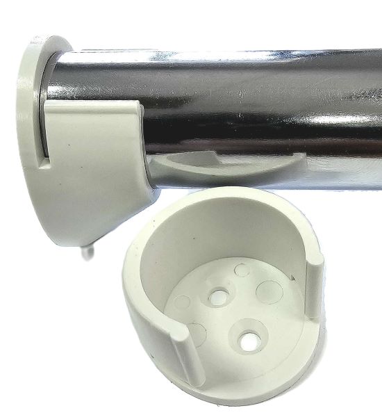 Штангодержатель для трубы 25 мм с защелкой пластик белый купить оптом и в розницу в ВиКом