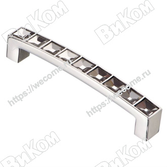 Оптом купить Ручка скоба CRL02-96 с кристаллами хром (60,300*) KERRON (Под заказ) в мебельная фурнитура оптом и в розницу ВиКом.