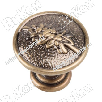 Оптом купить Ручка кнопка К7641, антик бронза (100*) в мебельная фурнитура оптом и в розницу ВиКом.