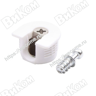 Оптом купить Эксцентрик быстромонтируемый D20, белый, шток d6xL11 (1000*) в мебельная фурнитура оптом и в розницу ВиКом.