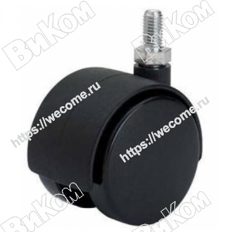 Оптом купить Опора колесная (мебельное колесо) 50 мм с резьбовым Штырем М10  (4,200*) в мебельная фурнитура оптом и в розницу ВиКом.