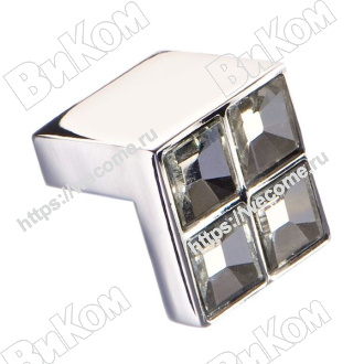 Оптом купить Ручка кнопка CRL01 с кристаллами хром KERRON (100*) (Под заказ) в мебельная фурнитура оптом и в розницу ВиКом.