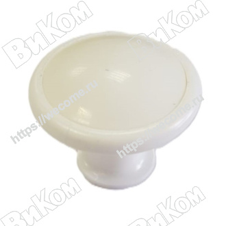 Оптом купить Ручка кнопка пластик классик №23 белый (50, 250*) в мебельная фурнитура оптом и в розницу ВиКом.