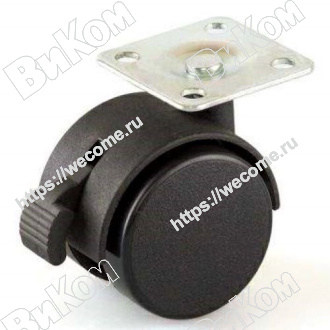 Оптом купить Опора колесная (мебельное колесо) 40 мм с пятой с Тормозом (4, 500*) в мебельная фурнитура оптом и в розницу ВиКом.