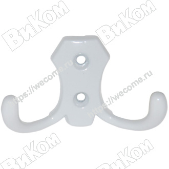 Оптом купить Крючок вешалка №16 белый (50*) в мебельная фурнитура оптом и в розницу ВиКом.