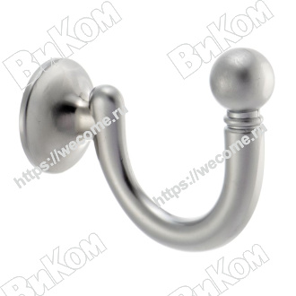 Оптом купить Крючок KR 0150 SC, однорожковый, матовый хром (20х50х40 мм) KERRON (80*) в мебельная фурнитура оптом и в розницу ВиКом.