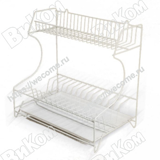 Оптом купить Сушилка настольная универсальная, с поддоном, 400*240*395 мм, белая в мебельная фурнитура оптом и в розницу ВиКом.