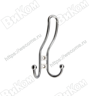 Оптом купить Крючок R16, трехрожковый, хром, МФ в мебельная фурнитура оптом и в розницу ВиКом.