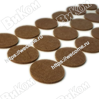 Оптом купить Подпятник фетровый круглый 35 мм коричневый (лист 18 шт.) в мебельная фурнитура оптом и в розницу ВиКом.