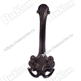 Оптом купить Крючок-вешалка КБ-4 АМ трехрожковый (100*) в мебельная фурнитура оптом и в розницу ВиКом.