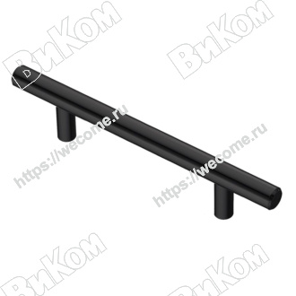 Оптом купить Ручка релинг 96 мм черный матовый (20*,100*) D 12 в мебельная фурнитура оптом и в розницу ВиКом.