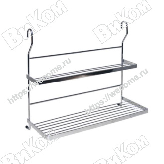 Оптом купить Полка для специй двойная 348*137*311,5 хром в мебельная фурнитура оптом и в розницу ВиКом.