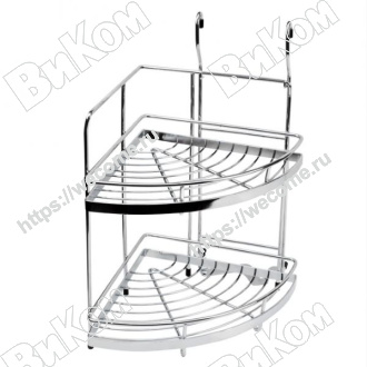 Оптом купить Полка угловая двойная, 240х260х400мм, хром в мебельная фурнитура оптом и в розницу ВиКом.