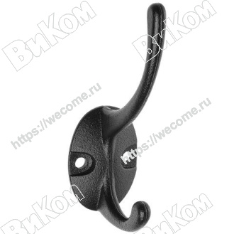 Оптом купить Крючок вешалка №24 черный (30*) в мебельная фурнитура оптом и в розницу ВиКом.