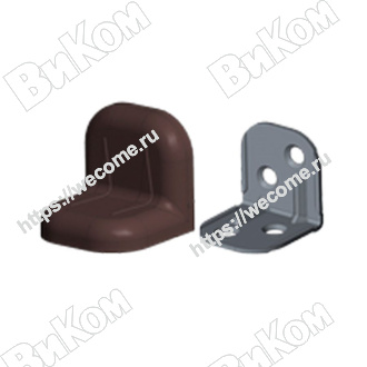 Оптом купить Уголок крепежный с пластик крышкой венге (4) большой в мебельная фурнитура оптом и в розницу ВиКом.