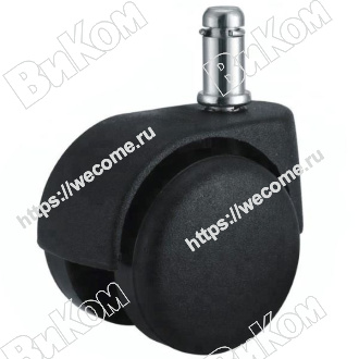 Оптом купить Опора колесная (мебельное колесо) 50 мм, для Офисного кресла, штырь 11 мм (5*,200*) ВК в мебельная фурнитура оптом и в розницу ВиКом.