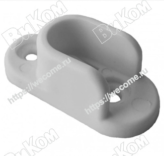 Оптом купить Штангодержатель для овальной трубы, пластиковый белый (250*) в мебельная фурнитура оптом и в розницу ВиКом.