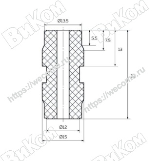 Оптом купить Соединительная муфта 16 мм, черный, RAT-18 (25*) в мебельная фурнитура оптом и в розницу ВиКом.