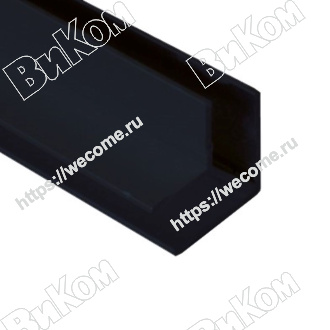 Оптом купить Планка угловая универсальная алюминий для стеновых панелей 6мм 1080 L=600мм. елочка, черная в мебельная фурнитура оптом и в розницу ВиКом.