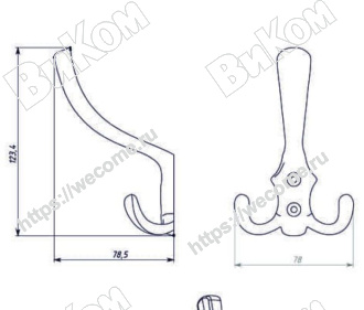 Оптом купить Крючок вешалка №9 черный (30*) в мебельная фурнитура оптом и в розницу ВиКом.