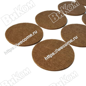 Оптом купить Подпятник фетровый круглый 55 мм коричневый (лист 8 шт) в мебельная фурнитура оптом и в розницу ВиКом.