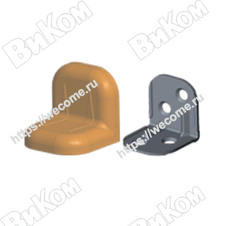 Оптом купить Уголок крепежный с пластик крышкой вишневый (5) большой в мебельная фурнитура оптом и в розницу ВиКом.