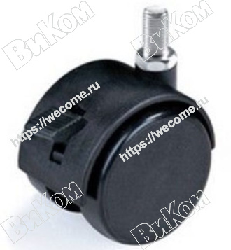 Оптом купить Опора колесная (мебельное колесо) 50 мм с резьбовым Штырем М10 с Тормозом (4, 200*) в мебельная фурнитура оптом и в розницу ВиКом.