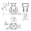 Опора колесная (мебельное колесо) 75 мм,  Н=100 (100*) Иж