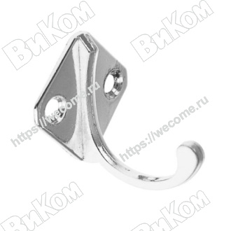 Оптом купить Крючок-вешалка одинарный малый,  хром (150*) в мебельная фурнитура оптом и в розницу ВиКом.