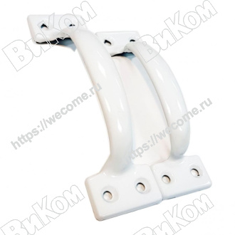 Оптом купить Ручка-скоба  РС-90 цельнотянутая, полимер белый (60*) в мебельная фурнитура оптом и в розницу ВиКом.