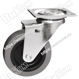 Оптом купить Опора колесная (мебельное колесо) 75 мм, Н=100 подшипниковая с пятой  (50*) Иж в мебельная фурнитура оптом и в розницу ВиКом.