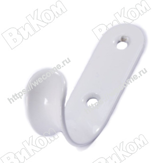 Оптом купить Крючок вешалка однорожковый №7, белый (300*) в мебельная фурнитура оптом и в розницу ВиКом.