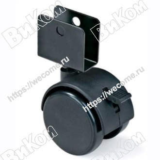 Оптом купить Опора колесная (мебельное колесо) 50 мм с U-образным креплением 16 мм с Тормозом (200*) в мебельная фурнитура оптом и в розницу ВиКом.