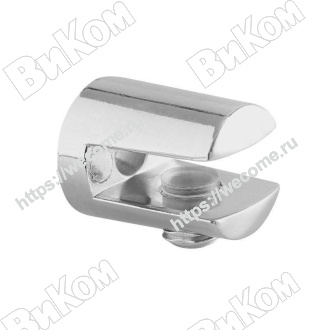 Оптом купить Полкодержатель для стеклянных полок, 8-10 мм, 21х19, хром, GC006 (1000*) в мебельная фурнитура оптом и в розницу ВиКом.