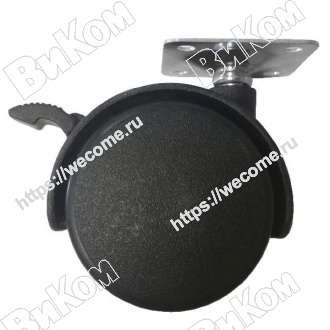 Оптом купить Опора колесная (мебельное колесо) 40 мм с пятой с Тормозом (4, 200*) ВК в мебельная фурнитура оптом и в розницу ВиКом.