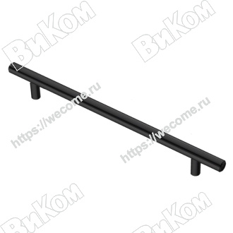Оптом купить Ручка релинг 192 мм черный матовый (20,100*) D 12 в мебельная фурнитура оптом и в розницу ВиКом.