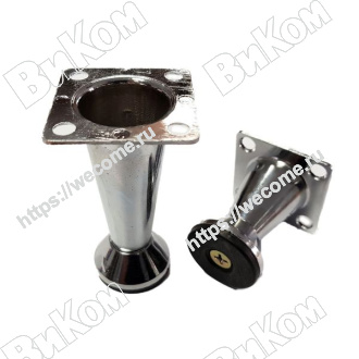 Оптом купить Ножка мебельная конус H=78-84 мм, хром в мебельная фурнитура оптом и в розницу ВиКом.