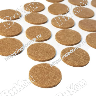 Оптом купить Подпятник фетровый круглый 24 мм коричневый (лист 32шт.) в мебельная фурнитура оптом и в розницу ВиКом.