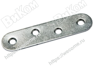 Оптом купить Пластина соединительная L 80, цинк (500*) в мебельная фурнитура оптом и в розницу ВиКом.