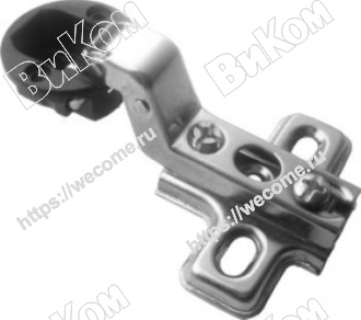 Оптом купить Петля для стекла вкладная с заглушкой хром (2, 250*) в мебельная фурнитура оптом и в розницу ВиКом.