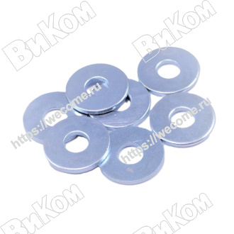 Оптом купить Шайба М6,4х18х1,2, DIN 9021 усиленная цинк (100*) в мебельная фурнитура оптом и в розницу ВиКом.