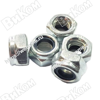 Оптом купить Гайка М6 DIN 985, со стопорным кольцом. цинк (1000*) в мебельная фурнитура оптом и в розницу ВиКом.