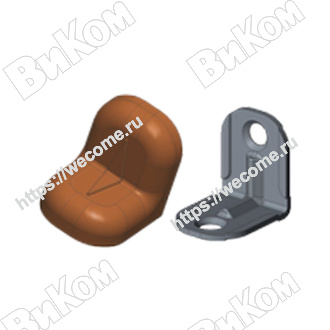Оптом купить Уголок крепежный с пластик крышкой бук темный (11) малый в мебельная фурнитура оптом и в розницу ВиКом.