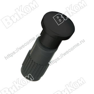 Оптом купить Заглушка для рейлинга 16 мм (плоская, модерн), черный матовый (80*) в мебельная фурнитура оптом и в розницу ВиКом.