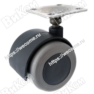 Оптом купить Опора колесная (мебельное колесо) 40 мм с пятой Обрезиненная в мебельная фурнитура оптом и в розницу ВиКом.