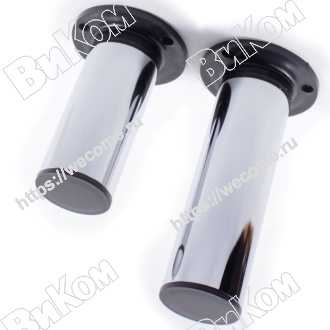 Оптом купить Ножка мебельная регулируемая 50х150 (круглая пластик пятка)  хром (50*) в мебельная фурнитура оптом и в розницу ВиКом.