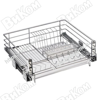 Оптом купить Корзина выкатная в базу 600 мм, с доводчиком, SND-03-600, хром в мебельная фурнитура оптом и в розницу ВиКом.