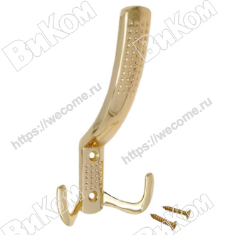 Оптом купить Крючок 212 А, золото (26*) Соллер в мебельная фурнитура оптом и в розницу ВиКом.