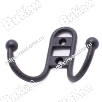 Оптом купить Крючок вешалка №13 черный (100*) в мебельная фурнитура оптом и в розницу ВиКом.