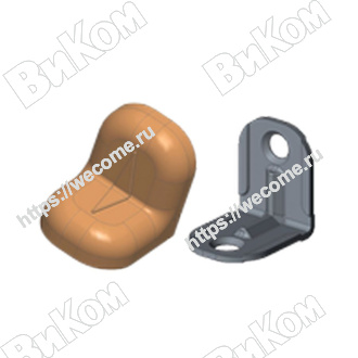 Оптом купить Уголок крепежный с пластик крышкой вишневый (5) малый в мебельная фурнитура оптом и в розницу ВиКом.